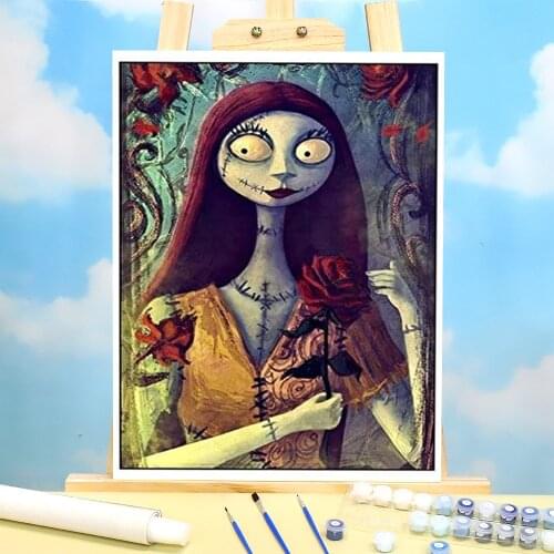 Tim Burton Painting By Numbers Package Oil Paints 40*50 Boards By Numbers Decorative Paintings Crafts For Adults For Wholesale