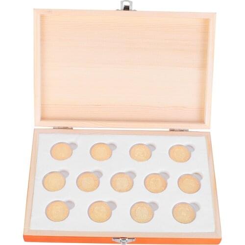 Spain Gold Wedding Arras de Boda Unity Coins Set With Wood Box Spain Bride Gift Jewelry Las Arrhae 13 Coin Aras wedding Gifts