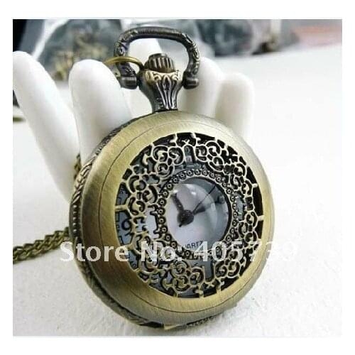 New Style Beautiful Sweater Chain quartz Watch Antique Chain Jewelcy Pocket Watch Necklace 6pcs/lot Promotional Gift