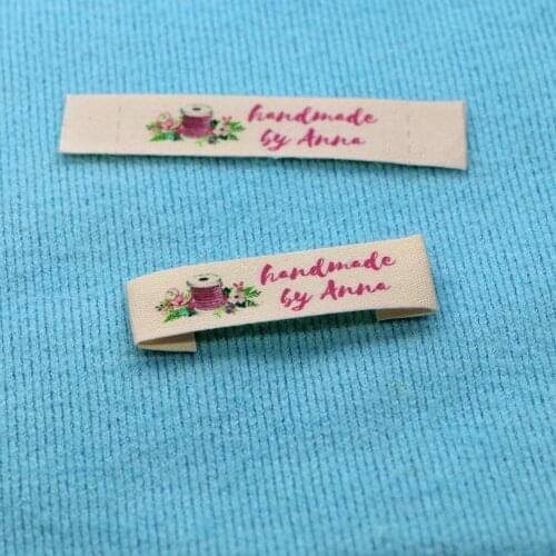Custom Clothing Labels, Pink series, Organic Cotton Logo or Text Label, Custom or mashup (FR039)