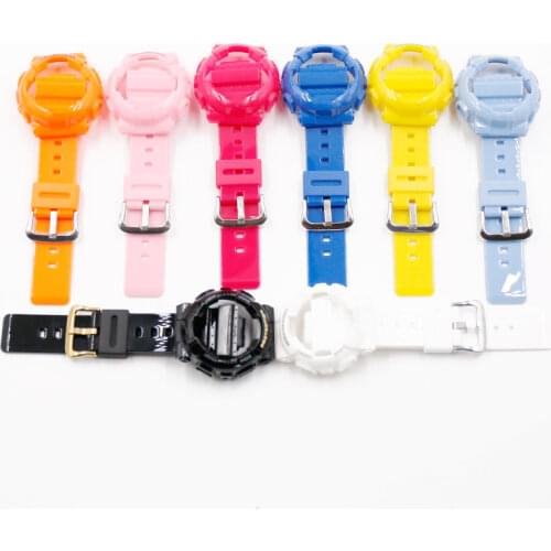 Resin Watch Band for Casio Baby-G BA 110/111/112/120 Modification Ladies Watch Strap + Case Set Accessories