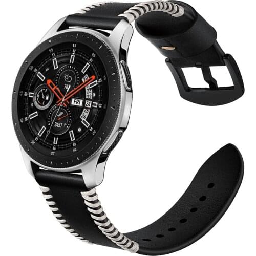 HENGRC Genuine Leather Watchband For Samsung Gear S3 Frontier Bracelet For Watches Galaxy Watch 46mm Huami Amazfit Bip Strap