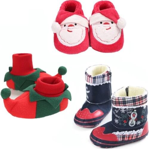 Christmas Warm Shoes Kids Toddler First Walkers Winter Baby Boys Girls Shoes Xmas Cosplay Cute Cartoon Kids First Walkers 2020