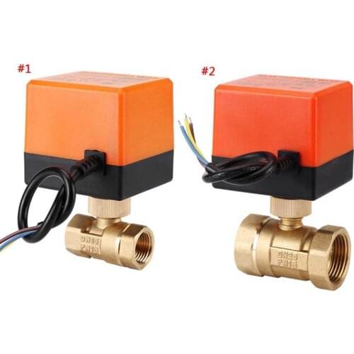 Electric Motorized Thread Ball Valve Brass AC 220V 2 Way 3-Wire 1.6Mpa with Actuator for Water Gas Oil DN15/DN25