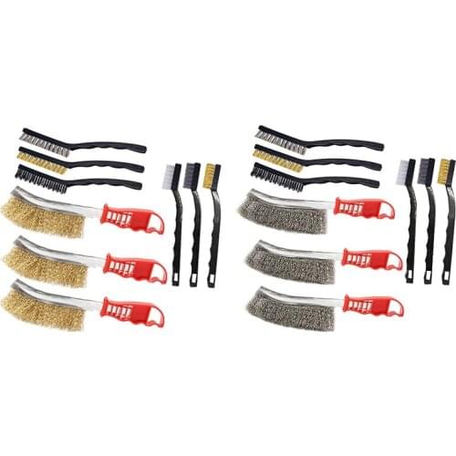 9Pcs Wire Brush for Rust Removal Small Wire Brush for Cleaning Welding Slag Rust Dust and Outdoor Drill Grill