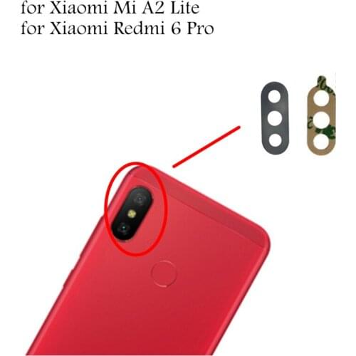 2piece for Xiaomi Mi A2 Lite/ Redmi 6 Pro Back Camera Glass Lens Rear Camera Glass with 3M Glue Replacement Repair Spare Parts