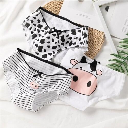 Hot Sexy Panties Cute Cartoon Cow Briefs Underwear Women Seamless Underpants Women Lingerie Female Soft Pants Low Rise Tangas