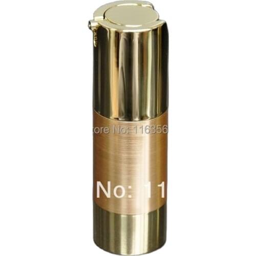 30ml UV GOLD airless vacuum pump lotion bottle with silver line used for Cosmetic Container