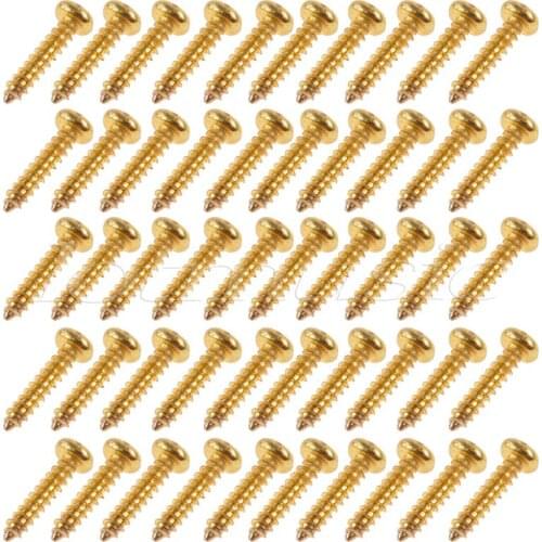 Screws for Guitar Bass Pickguard Back Plate Tuning Pegs Jack Gold Chrome Black Pack of 50
