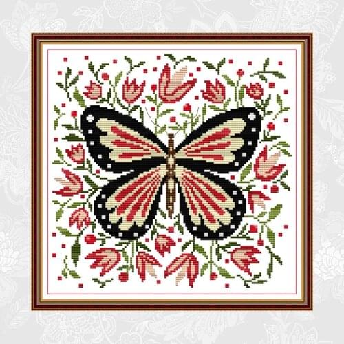 Butterfly Counted Cross-stitch Printed on Canvas 11CT 14CT Chinese Embroidery Cross Stitch Kits Home Decoration Patterns