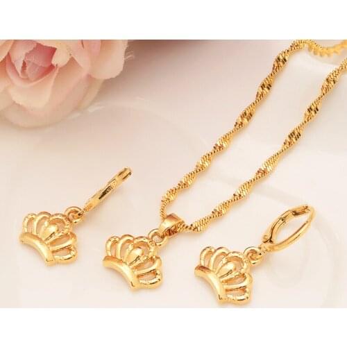 Gold Color Ethiopian Jewelry Sets Eritrea Habesha Africa bridals Wedding jewelry Gift necklace pendnat earrings diy charms