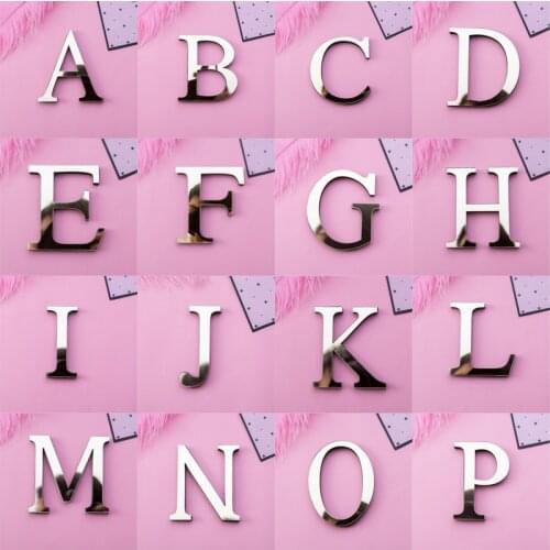 Golden Mirror Acrylic English Letters Wall Sticker Holiday Celebration Decoration Living Room Porch Peel & sticker Art Mural