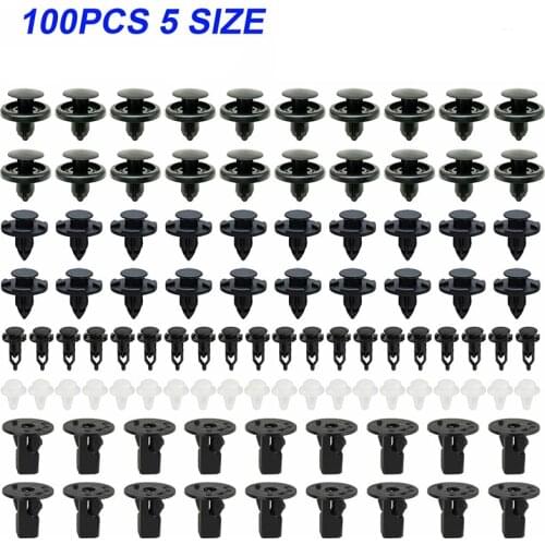 100Pcs Plastic Auto Fasteners Rivets Clips Vehicle Car Bumper Door Panel Fender Liner Clips Retainer For Toyota & Lexus