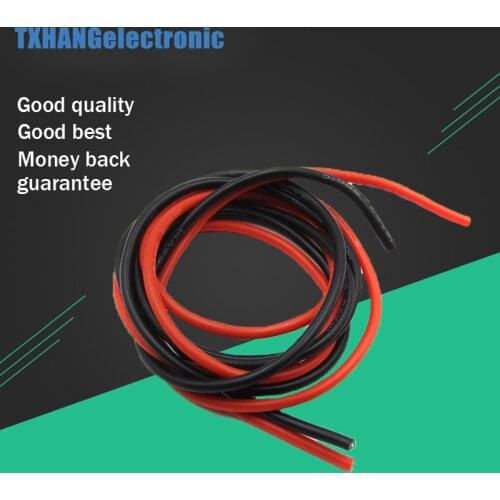 14 AWG Gauge Wire Flexible Silicone Stranded Copper Cables 2M For RC Black+ Red diy electronics