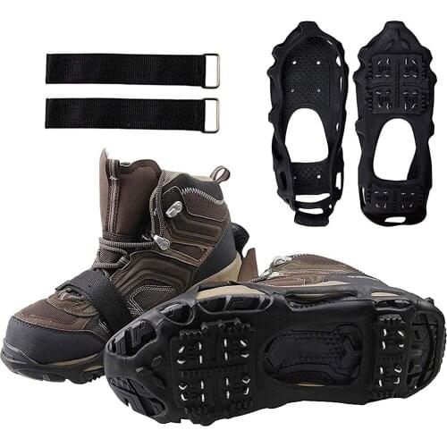 2pcs 24 Teeth TPE Ice Claws Shoes Crampons Boots Traction Snow Ice Non-slip Climbing Hiking Snow Ice Gripper Spike Climbing