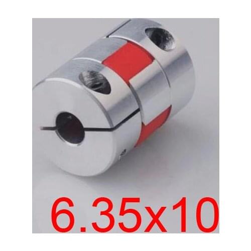 New 6.35x10 6.35mm 10 aluminium flexible shaft Jaw spider Plum Coupling servo motor rolling ball screw coupler CNC Encoders D25