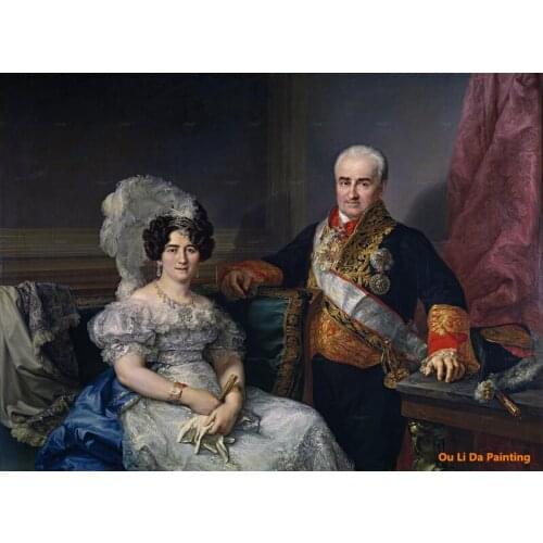 Free shipping classical court people general and his wife canvas painting oil painting on canvas wall art decoration picture