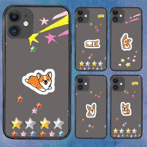 Phone Case For iphone 12 11 6 Mini Pro XS Max X XR 7 8 Plus Soft TPU Cover 12Pro 11Pro 12Mini Corgi Star Cute