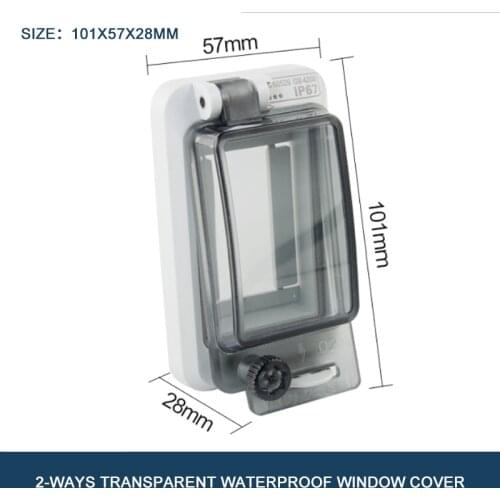 2 WAYS Circuit Breaker Transparent Waterproof Box Window Distribution Box Protect Window Cover Monitor Observation Window Ip67
