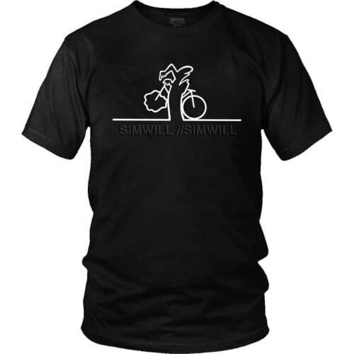 Mens Funny La Linea Biking T-Shirt Fashion Animation Comedy Tshirt Short Sleeve Unique T Shirt Homme Cotton Tee Merch