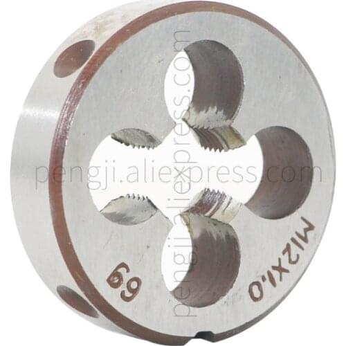 HSS 12mm X 1 Metric Right Hand Round Die, Machine Thread Die M12 X 1mm Pitch for Mold Machining, Alloy Steel Material