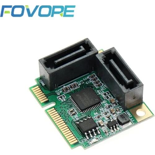 Adapter Card mini PCIe to 2 ports SATA III Converter Card mini PCIe SATA 3.0 HDD SSD Expansion Card