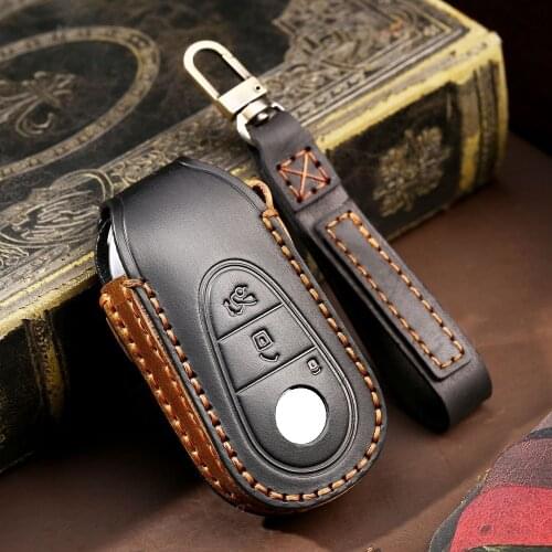 Handmade Leather Car Key Case Cover For Mercedes Benz W223 Class S300 S350 S450 S500 2020 2021