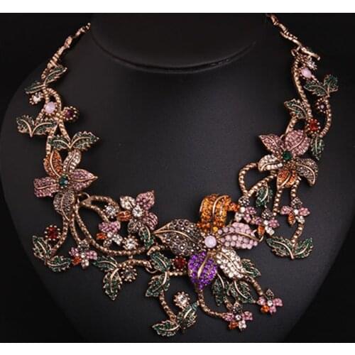 Leaves Earrings Girls Fahion Jewelry Necklace Earrings Set Women Exaggerated Necklace Punk Collar Female Accessories