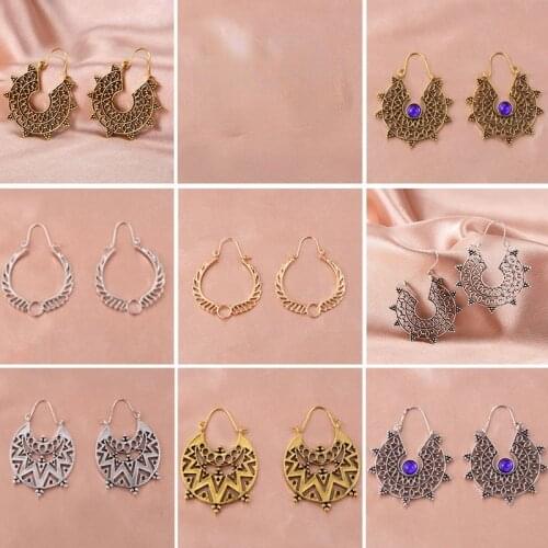 Fashion Women Earrings Hollow Out National Earrings Charm Hip Hop Girls geometric jewelry Evening Party Earring