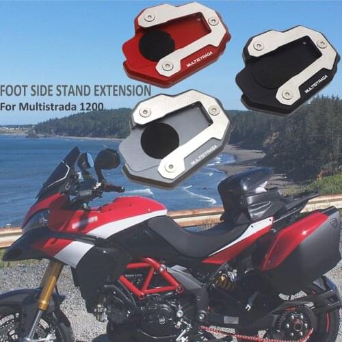 3 colors new CNC Motorcycle Side Stand Enlarge Pad Extension Plate FOR Ducati Multistrada 1200 MULTISTRADA 1200 accessories