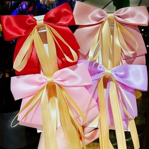 New satin bow hairbands headdres children adult long ribbons bun headdres hairpin girl sweet princess costumes Party photography