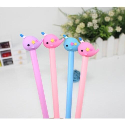 Creative Whale Gel Pen Ink Pen Korea School Prize Office Writing Supply Kawaii Student Stationery Black Needle Pen 48pc/lot