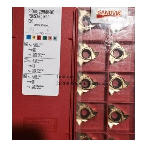 ORIGINAL 10PCS CARBIDE INSERT R166.0L-22MM01-600 1020