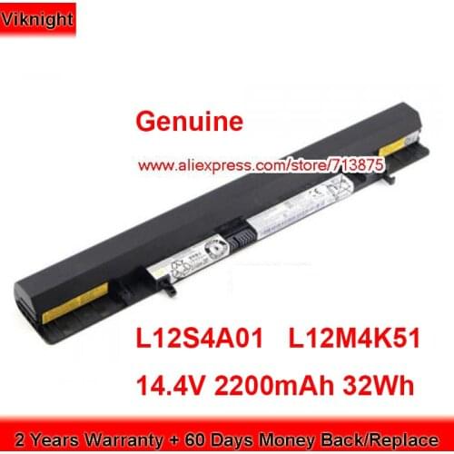 Genuine L12M4K51 Battery L12S4A01 for Lenovo IdeaPad Flex 14M 15 15M S500 L12S4E51 14.4V 2200mAh 32Wh