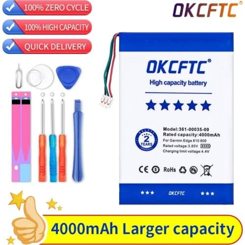 Original OKCFTC 4000mAh 361-00035-00 Battery For Garmin Edge 800 , Edge 810