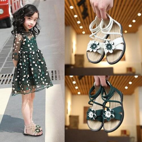5 6 7 8 9 10 11 12 Years Flower Girl Summer White Sandals For Girls School Casual Hollow Boots Sandals Princess Dress Shoes New