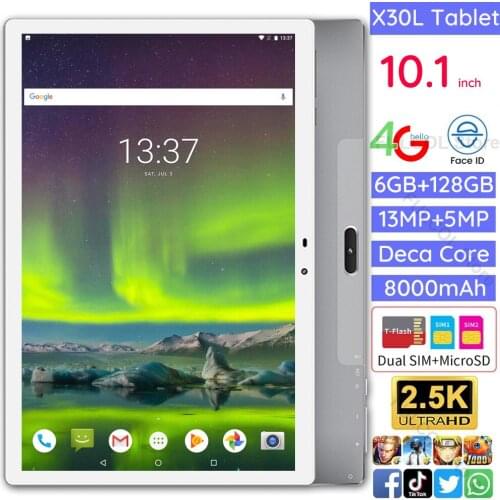 Tablet 10.1 Inch 1920*1200 Resolution 5G WiFi 4G LTE Dual SIM Android Tablets Deca-Core Processor 6GB RAM 128GB ROM