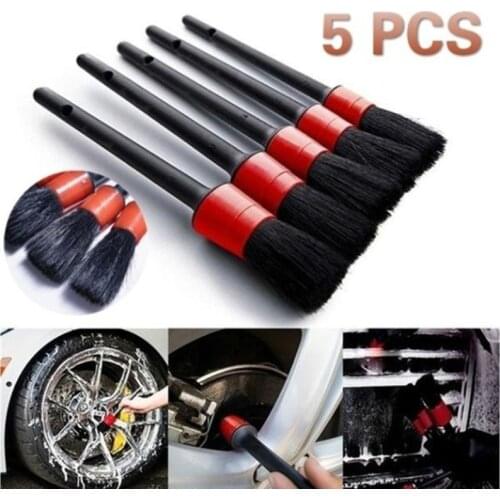 Plastic round brush hairdressing details brush gap scrub car cleaning brush car brush 5 sets car accessories interior