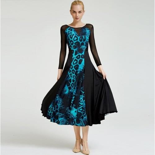 Leopard standard womens dances dresses for ballroom dancing waltz ballroom standard dress ballroom dress waltz flamenco dresses