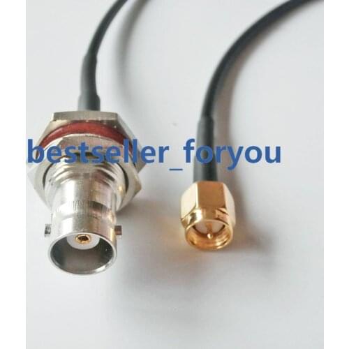 Connector BNC Female Bulkhead To SMA Male Plug RF Pigtail Coaxial RG174 Cable 20inch