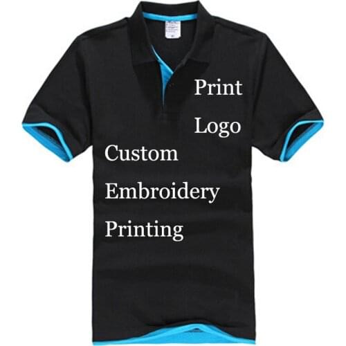 Customize Made Silk Screen Print Custom 100% Cotton Polo shirt Digital Well Print Embroidery Name Text Logo Graphic Personalized