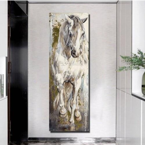 Modern Vertical Canvas Art Horse Painting Paintings on the Wall Home Vintage Decor Canvas Posters Prints Pictures