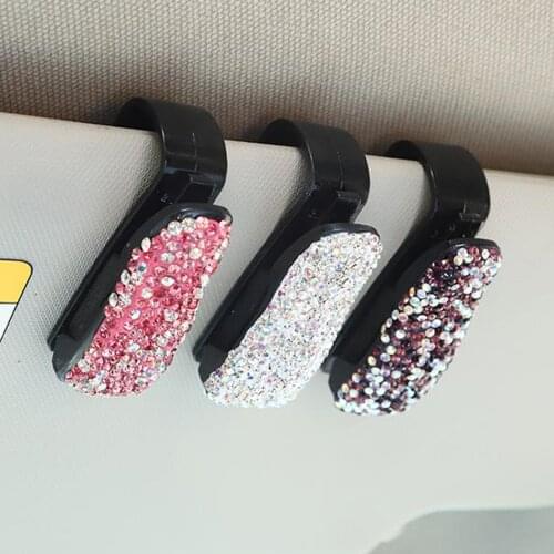 Universal Auto Plastic Bling Bling Rhinestone Glasses Holder for Organize