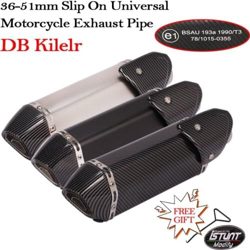 36-51mm Universal Motorcycle Exhaust Modified Moto Escape Pipe Muffler DB Killer With Heat Shield Cover For Z900 RC390 NC700 R6