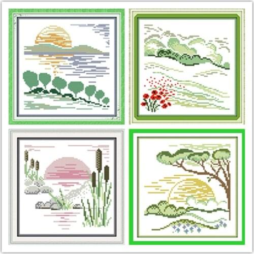 Everlasting Love The Four seasons' Scenery Chinese Cross Stitch Kits Ecological Cotton 11 CT DIY Christmas Decorations For Home