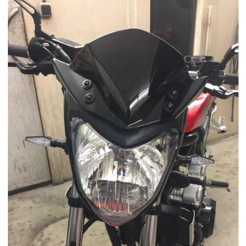 Windscreen For 2014 2015 2016 2017 2018 Yamaha FZ16 FZ 16 FZ-S Wind Screen Deflectors Windshield Smoke Black Iridium