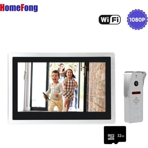 HomeFong WiFi Intercom 10 inch Wireless Video Door Phone Touch Screen Monitor with 1080P Doorbell Camera Smart Phone Control