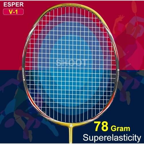 High Quality 78 Gram Badminton Rakcet Professional Carbon Fiber Racquet 6.8mm Superelasticity Shaft with String for Adult