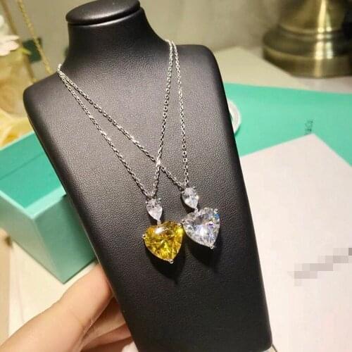 Big Brand Simply Heart 8 carat Cubic Zirconia Pendant Necklace Hot Jewelry for Women and Girls SP01