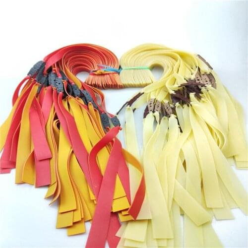 10PCS 1mm Thickness Rubber Band Slingshots Natural Latex Flat Elastic Resilient Tube for Tactical Slingshot Catapult